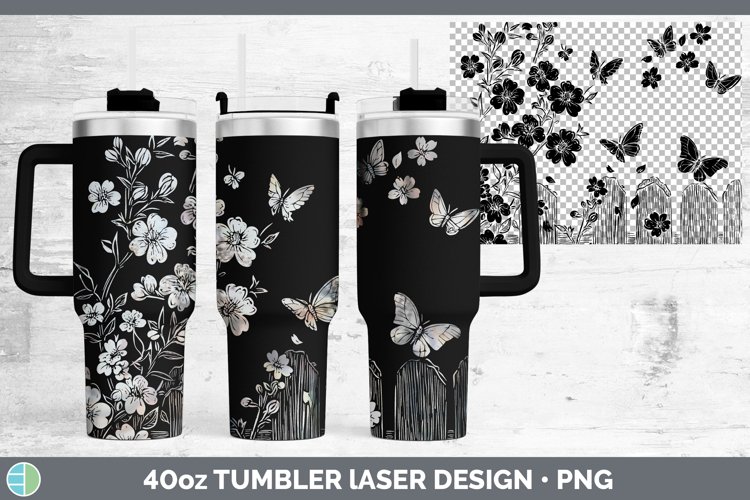 GorgeousCottage Flowers Laser 40oz Tumbler design.