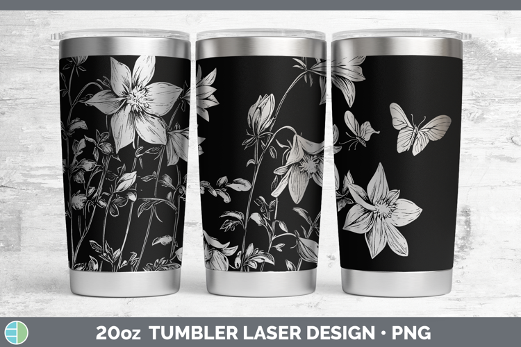 Cottage Flowers Columbine Laser 20oz Tumbler Sublimation Tum