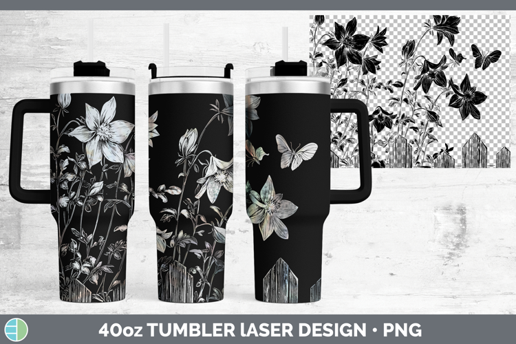 Cottage Flowers Columbine Laser 40oz Tumbler Sublimation Tum