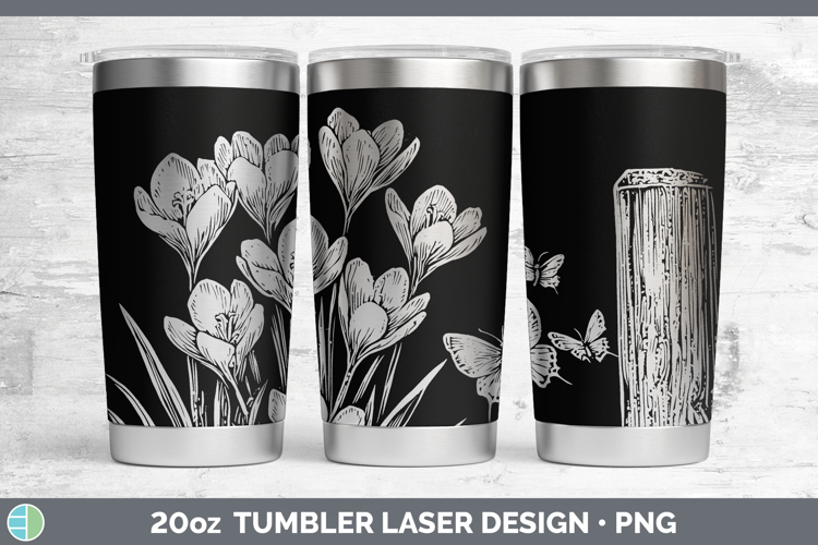 Cottage Flowers Crocus Laser 20oz Tumbler Sublimation Tumble