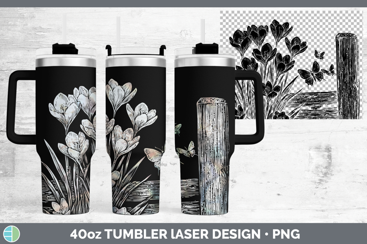 Cottage Flowers Crocus Laser 40oz Tumbler Sublimation Tumble