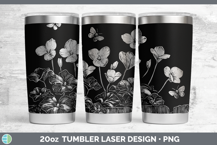 Cottage Flowers Cyclamen Laser 20oz Tumbler Sublimation Tumb