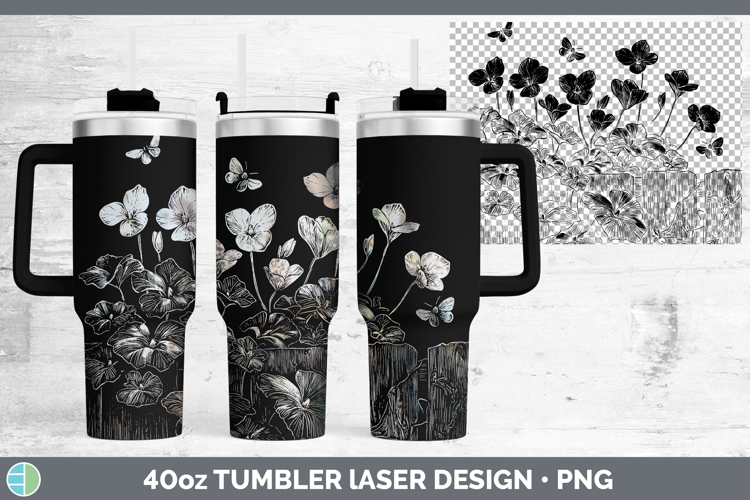 Cottage Flowers Cyclamen Laser 40oz Tumbler Sublimation Tumb