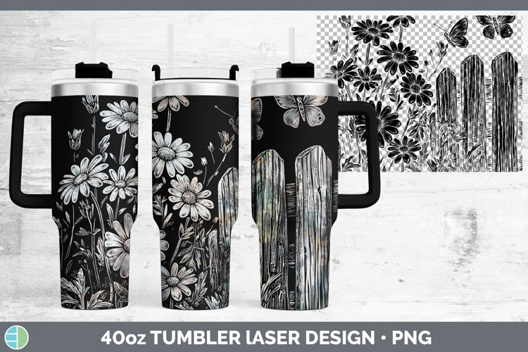 GorgeousCottage Flowers Laser 40oz Tumbler design.