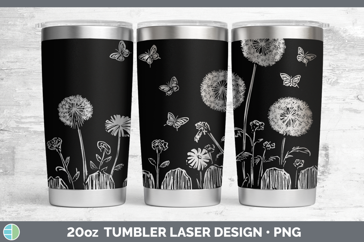 Cottage Flowers Dandelion Laser 20oz Tumbler Sublimation Tum