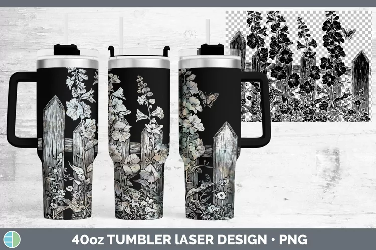 Cottage Flowers Delphinium Laser 40oz Tumbler Sublimation Tu