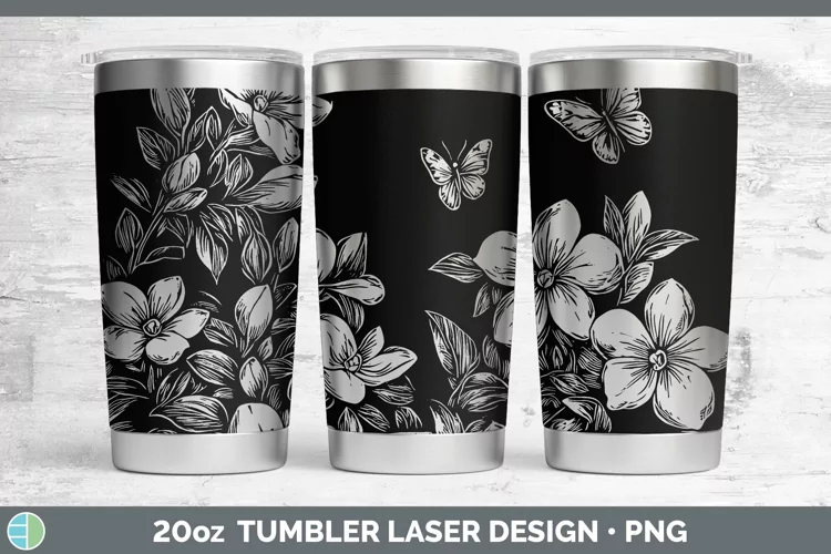 Cottage Flowers Gardenia Laser 20oz Tumbler Sublimation Tumb
