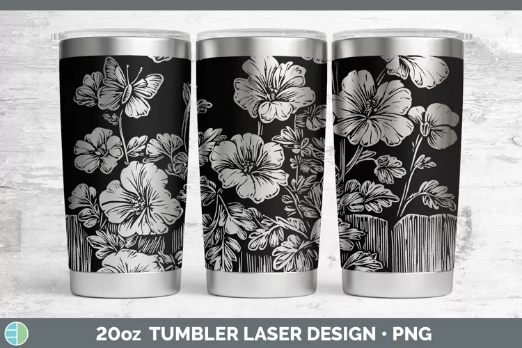 Cottage Flowers Geranium Laser 20oz Tumbler Sublimation Tumb
