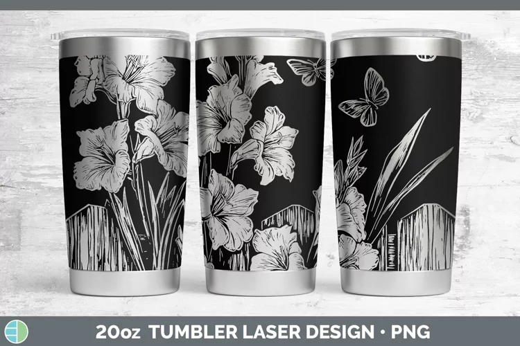 Cottage Flowers Gladiolus Laser 20oz Tumbler Sublimation Tum