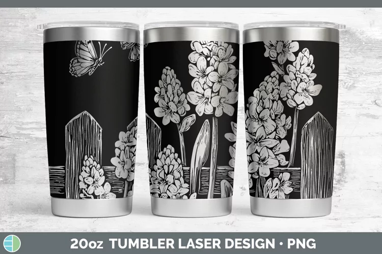Cottage Flowers Hyacinth Laser 20oz Tumbler Sublimation Tumb