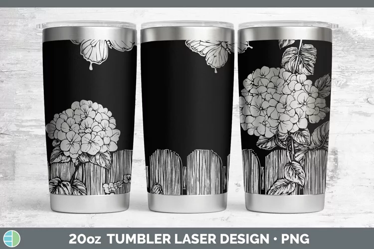 Cottage Flowers Hydrangea Laser 20oz Tumbler Sublimation Tum