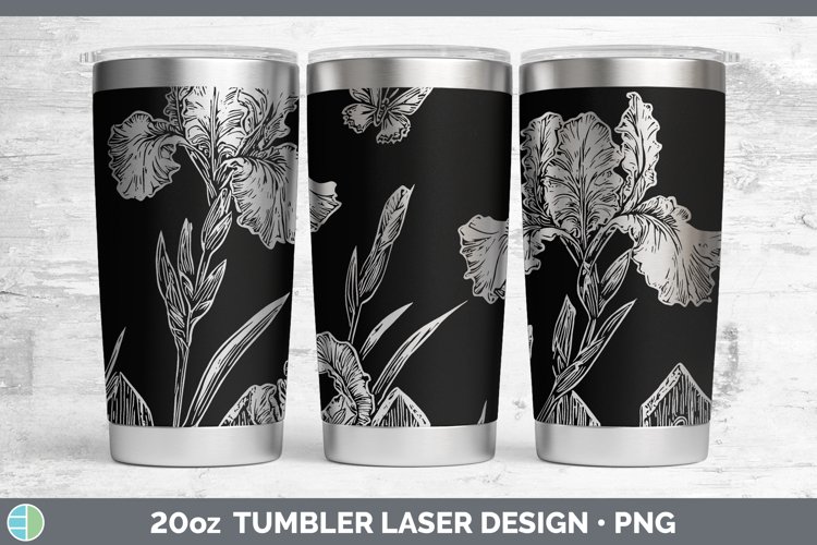 Cottage Flowers Iris Laser 20oz Tumbler Sublimation Tumbler