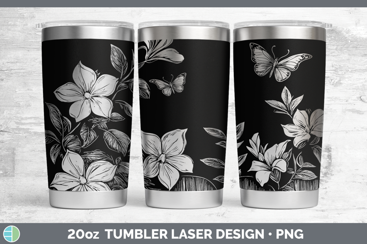 Cottage Flowers Jasmine Laser 20oz Tumbler Sublimation Tumbl