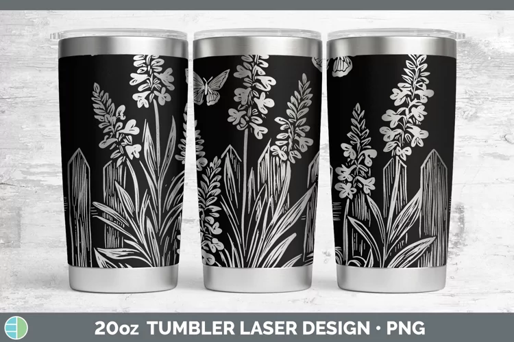Cottage Flowers Lavender Laser 20oz Tumbler Sublimation Tumb