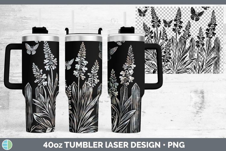 GorgeousCottage Flowers Laser 40oz Tumbler design.