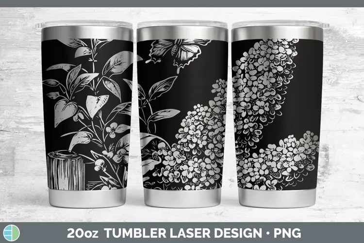 Cottage Flowers Lilac Laser 20oz Tumbler Sublimation Tumbler