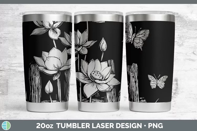 Cottage Flowers Lotus Laser 20oz Tumbler Sublimation Tumbler