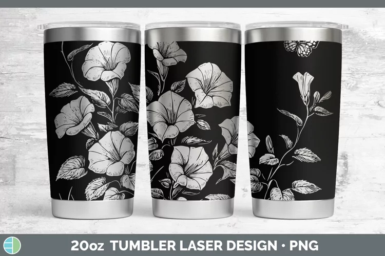 Cottage Flowers Morning Glory Laser 20oz Tumbler Sublimation