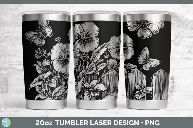Cottage Flowers Pansy Laser 20oz Tumbler Sublimation Tumbler