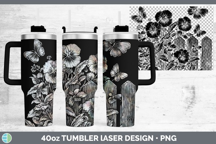 GorgeousCottage Flowers Laser 40oz Tumbler design.