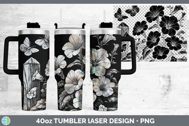 GorgeousCottage Flowers Laser 40oz Tumbler design.