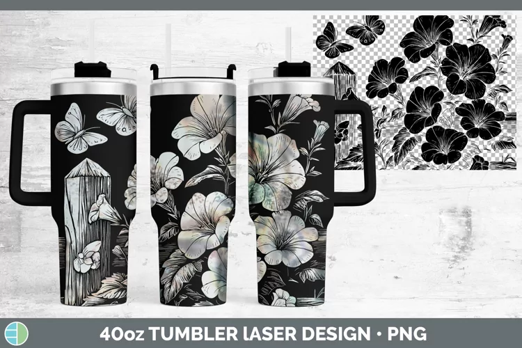Cottage Flowers Petunia Laser 40oz Tumbler Sublimation Tumbl