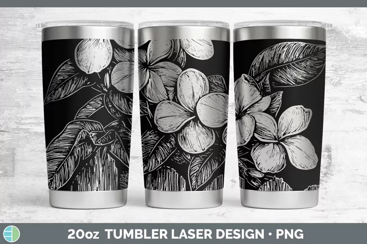 Cottage Flowers Plumeria Laser 20oz Tumbler Sublimation Tumb