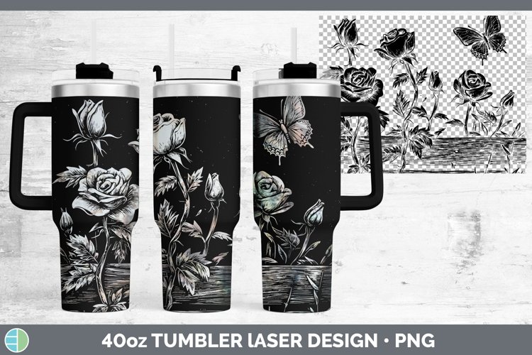 GorgeousCottage Flowers Laser 40oz Tumbler design.