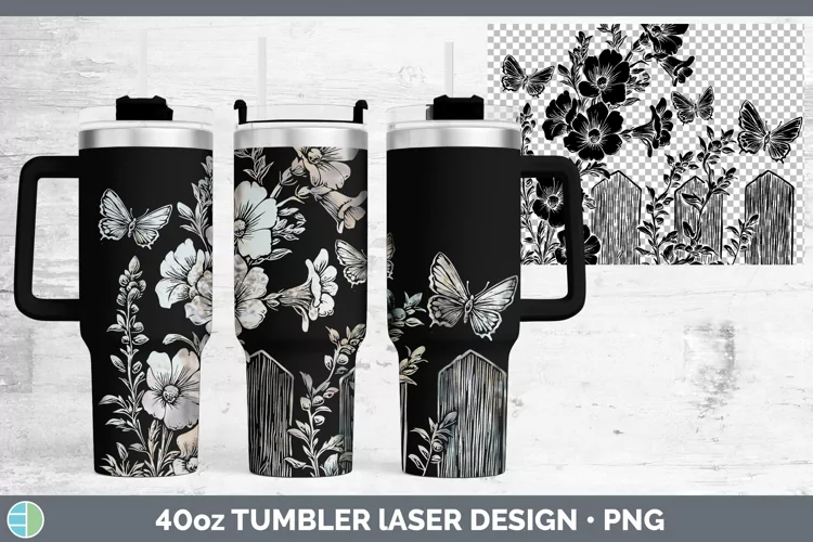 Cottage Flowers Snapdragon Laser 40oz Tumbler Sublimation Tu