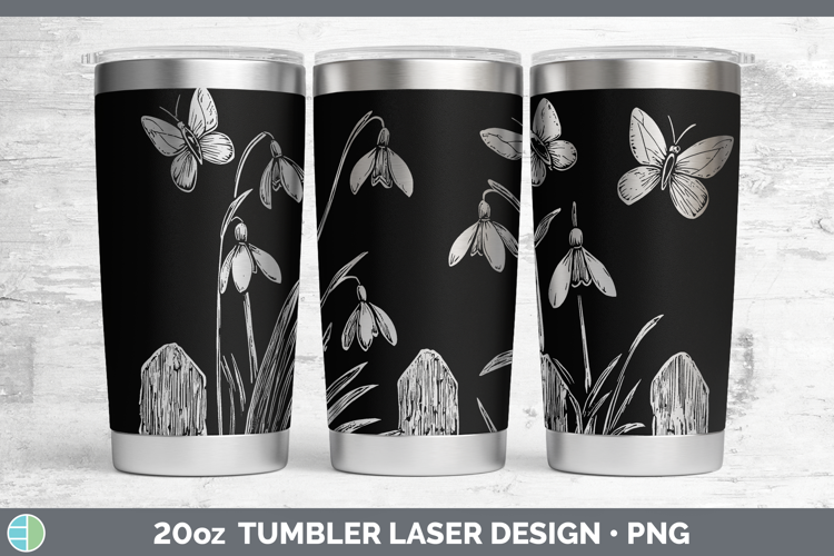 Cottage Flowers Snowdrop Laser 20oz Tumbler Sublimation Tumb