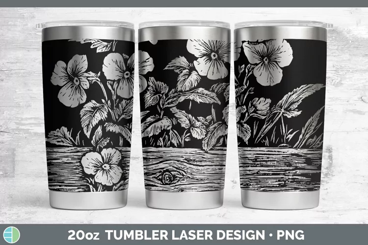 Cottage Flowers Violet Laser 20oz Tumbler Sublimation Tumble