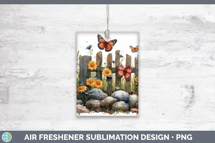 Cottage Garden Butterfly Air Freshener Sublimation Car Fresh