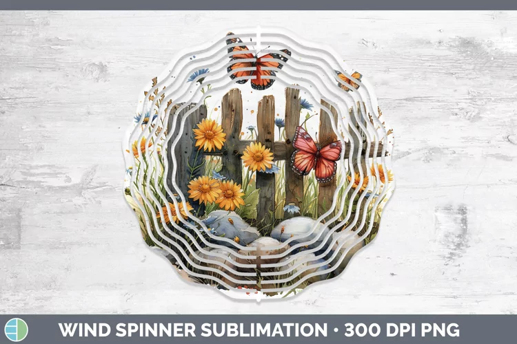 Cottage Garden Butterfly Wind Spinner Sublimation Spinner De