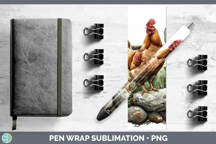 Cottage Garden Chicken Pen Wrap Sublimation Epoxy Pen Design