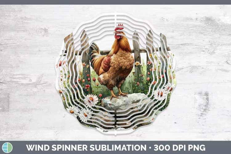Cottage Garden Chicken Wind Spinner Sublimation Spinner Desi