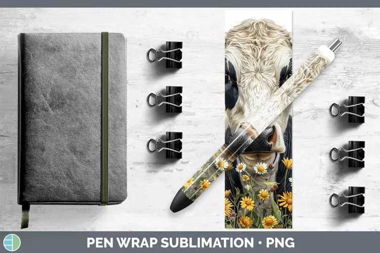 Cottage Garden Cow Pen Wrap Sublimation Epoxy Pen Designs