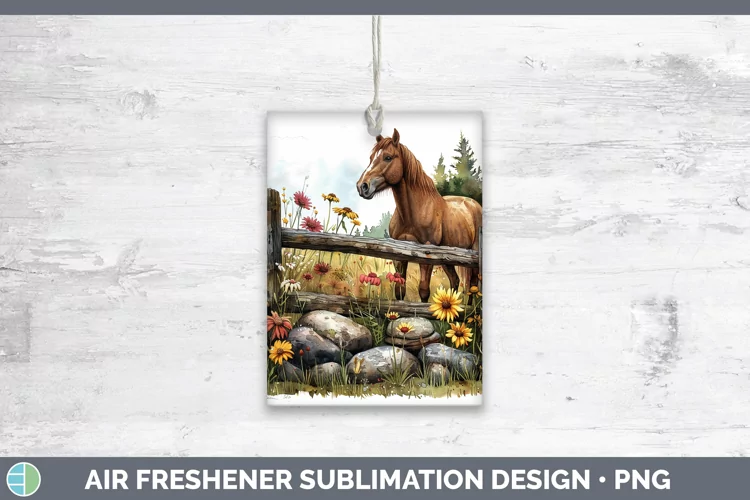 Cottage Garden Horse Air Freshener Sublimation Car Freshener