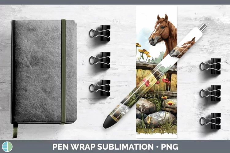 Cottage Garden Horse Pen Wrap Sublimation Epoxy Pen Designs