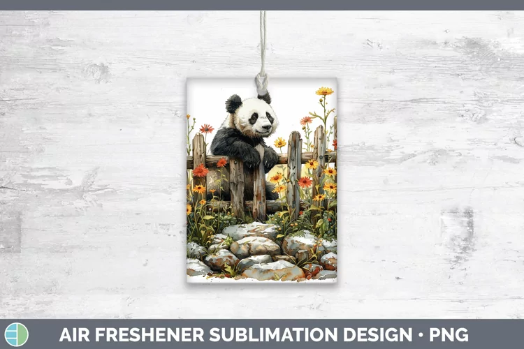 Cottage Garden Panda Air Freshener Sublimation Car Freshener