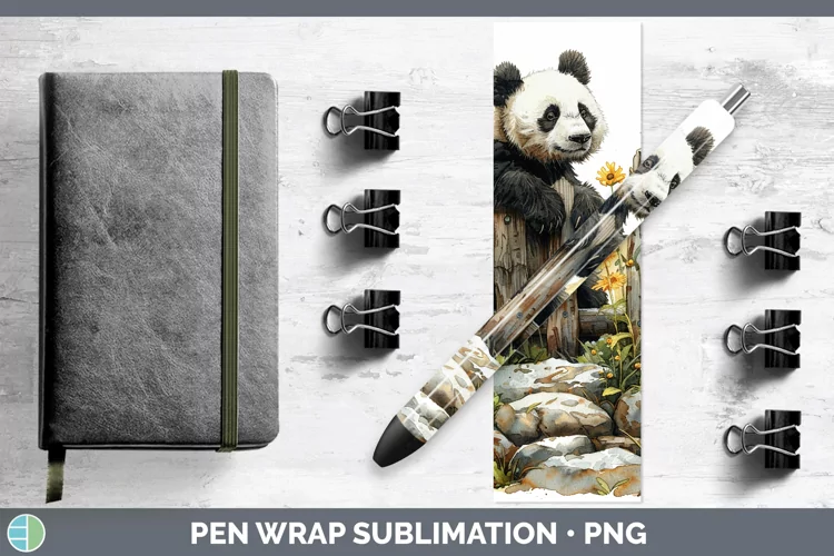Cottage Garden Panda Pen Wrap Sublimation Epoxy Pen Designs