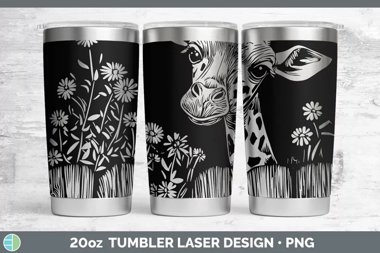 Cottage Giraffe Laser 20oz Tumbler Sublimation Tumbler Desig