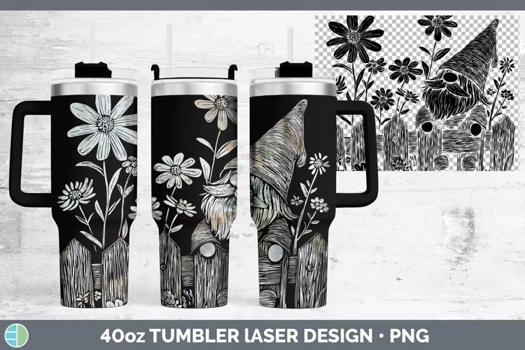 Cottage Gnome Laser 40oz Tumbler Sublimation Tumbler Designs