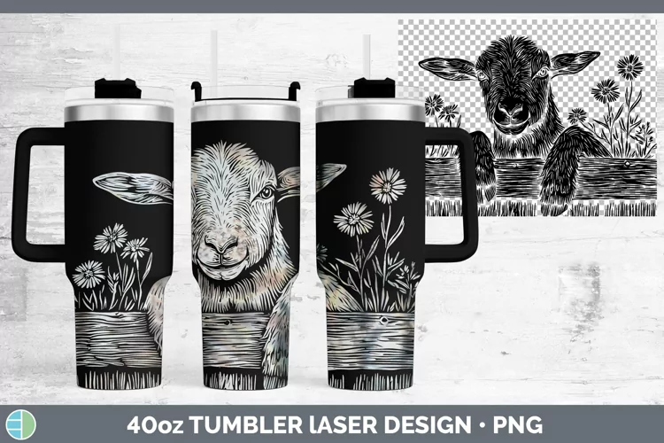 Cottage Goat Laser 40oz Tumbler Sublimation Tumbler Designs