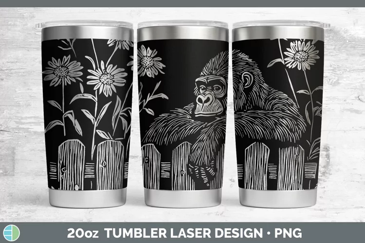 Cottage Gorilla Laser 20oz Tumbler Sublimation Tumbler Desig