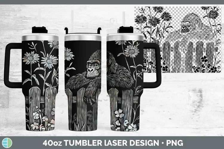 Cottage Gorilla Laser 40oz Tumbler Sublimation Tumbler Desig