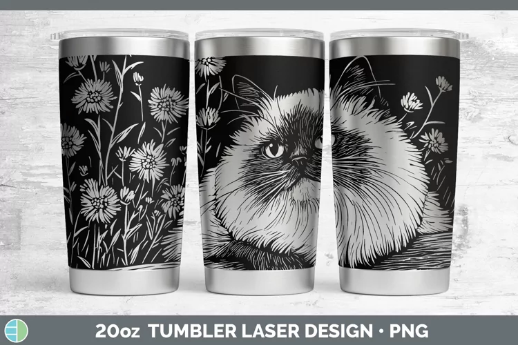 Cottage Himalayan Cat Laser 20oz Tumbler Sublimation Tumbler