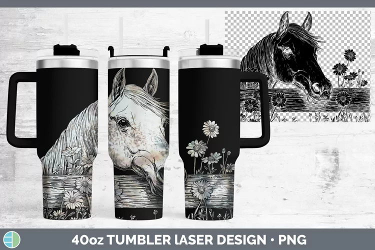 Cottage Horse Laser 40oz Tumbler Sublimation Tumbler Designs
