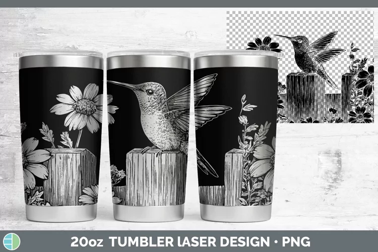 Cottage Hummingbird Laser 20oz Tumbler Sublimation Tumbler D