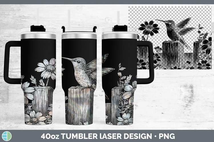 Cottage Hummingbird Laser 40oz Tumbler Sublimation Tumbler D