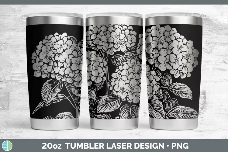 Cottage Hydrangea Laser 20oz Tumbler Sublimation Tumbler Des